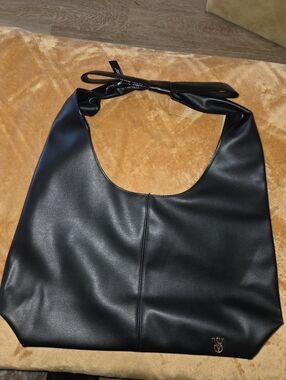 Victoria's Secret Black Tote with Gold Logo Accent